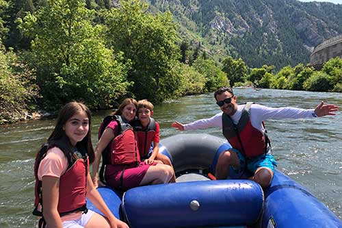 family rafting on Provo River