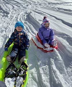Kids on sleds