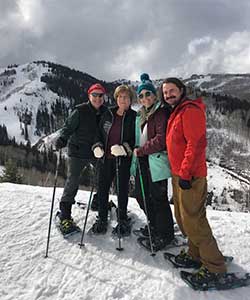 family snowshoeing